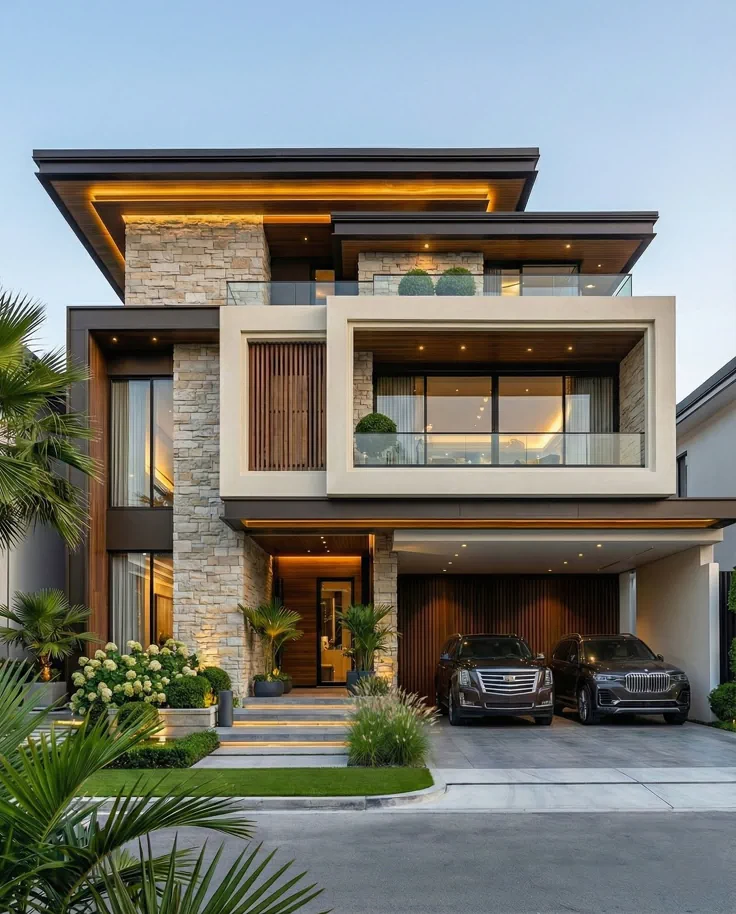Facade, Lighting and Balcony Ideas for a Premium 3BHK