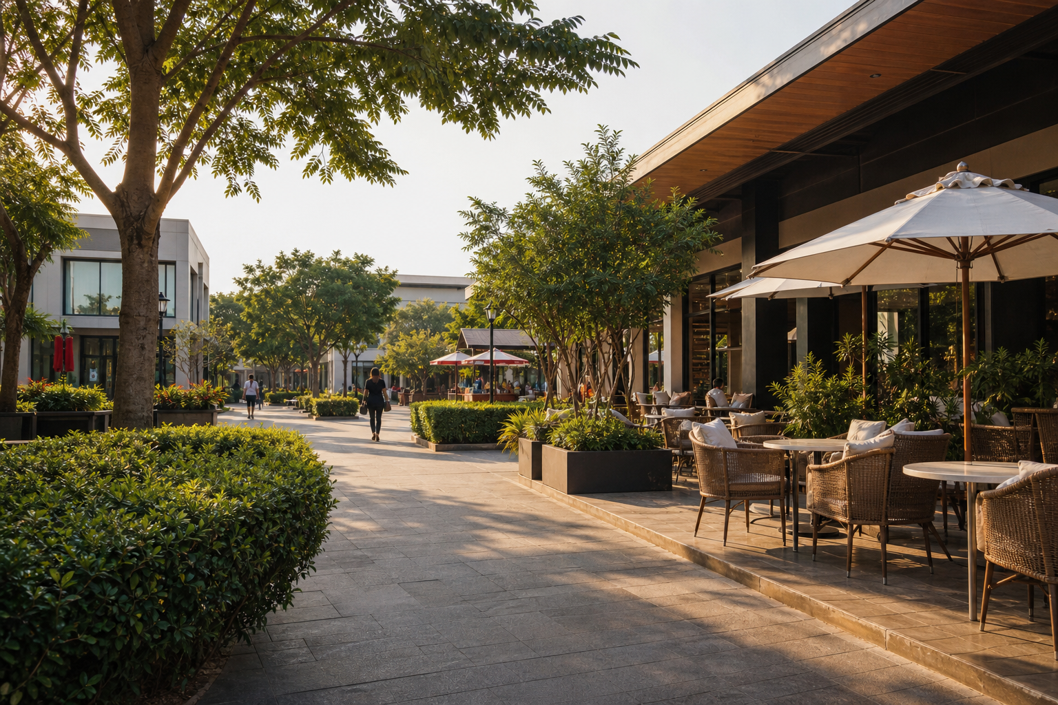 Urban lifestyle and shopping streets in Zirakpur